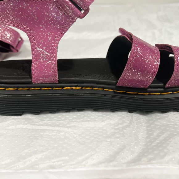 Dr. Martens Klaire J Pink Cosmic Glitter Velcro Sandals Big Girls Sz 4 - Picture 8 of 13